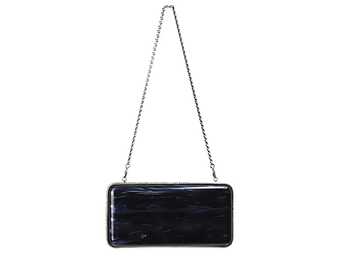 Judith Leiber Navy crystal embellished clutch bag Blue  ref.1215643
