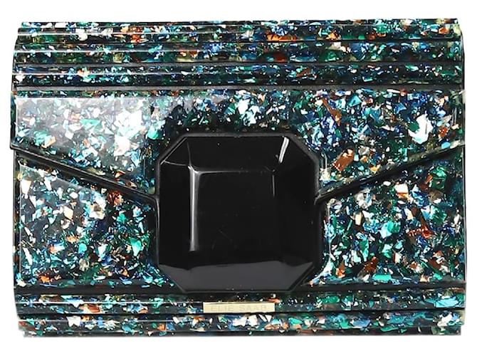 Elie Saab Green glittery shoulder bag Leather  ref.1215646