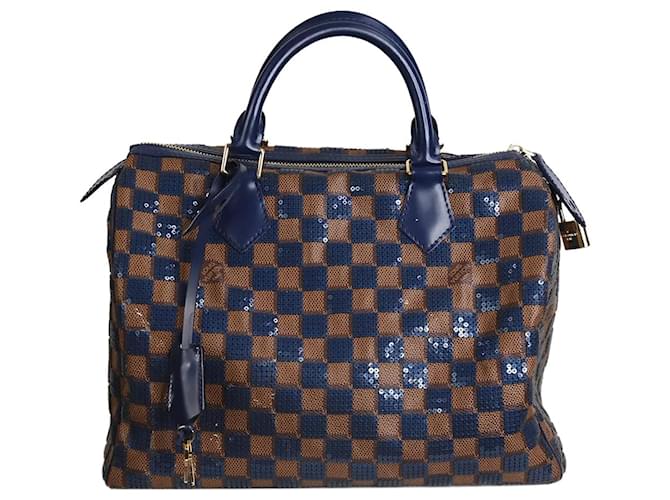 Louis Vuitton brown 2013 Damier Paillettes Speedy 30 bag Cloth  ref.1215653
