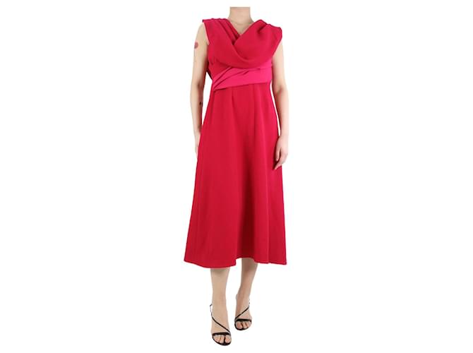 Autre Marque Emilia Wickstead Pink criss-cross crepe dress - size UK 10  ref.1215672