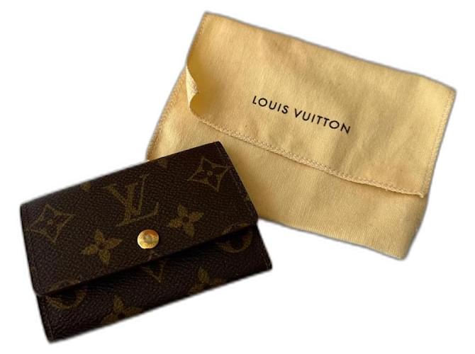 Schlüsselbund/ Multiclée 6 Monogramm Louis Vuitton Braun Leder  ref.1215708