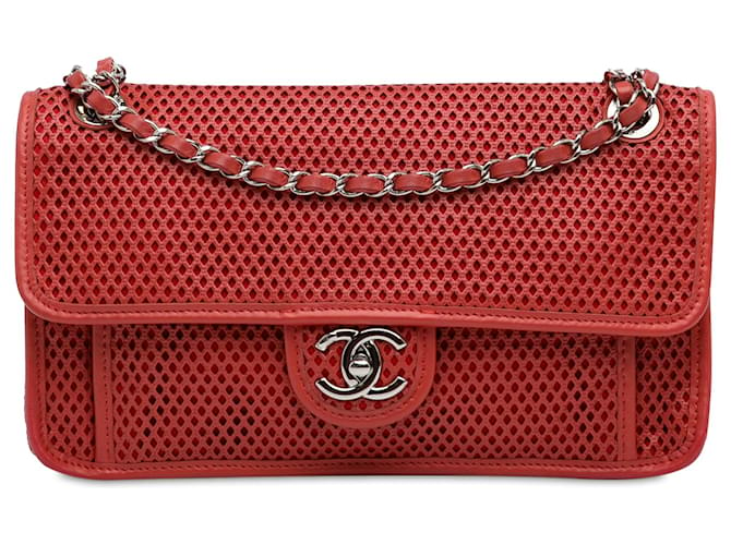 Chanel Red Medium Up In The Air Flap Leather Pony-style calfskin  ref.1215750