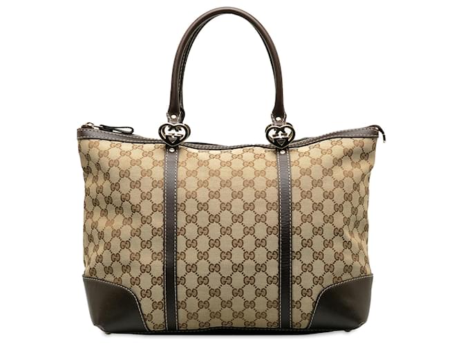 Gucci Brown GG Canvas Lovely Tote Bag Castaño Beige Lienzo Paño  ref.1215774
