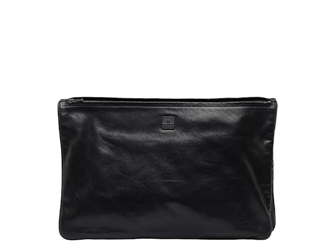 Issey Miyake Large Leather Clutch Black  ref.1215802