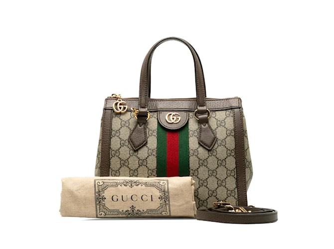 Gucci Small GG Supreme Ophidia Tote Bag Canvas Tote Bag 547551 in Good condition Beige Cloth  ref.1215803