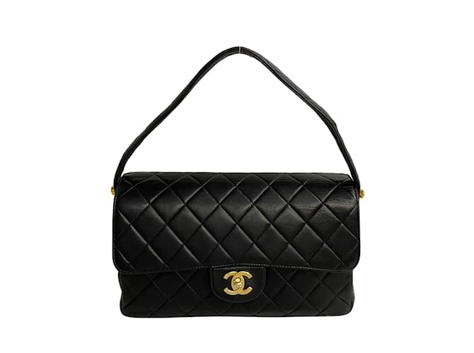 Chanel Bolso CC clásico acolchado Negro Cuero  ref.1215830