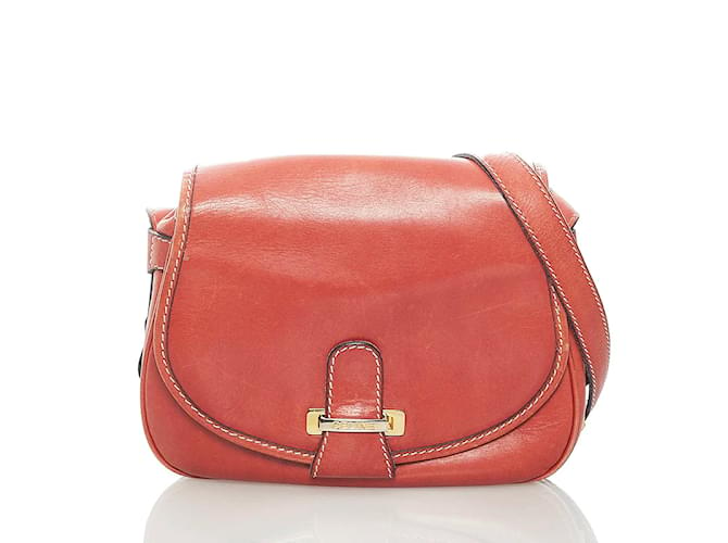 Céline Leather Crossbody Bag Red  ref.1215850