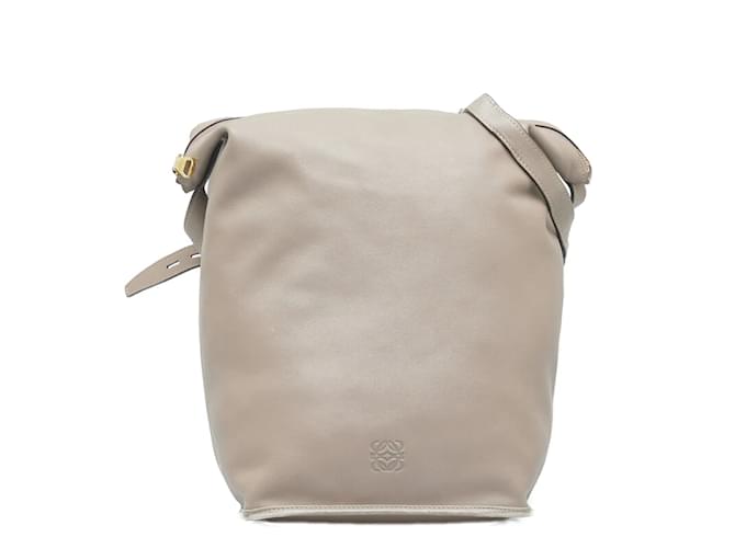 Loewe Leather Anagram Shoulder Bag Grey  ref.1215851