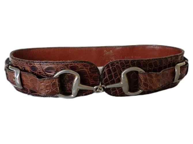 Céline Belts Brown Exotic leather  ref.1215880