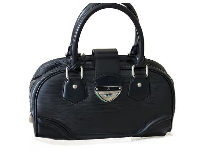 Louis Vuitton Bowling Montaigne cuir épi Noir