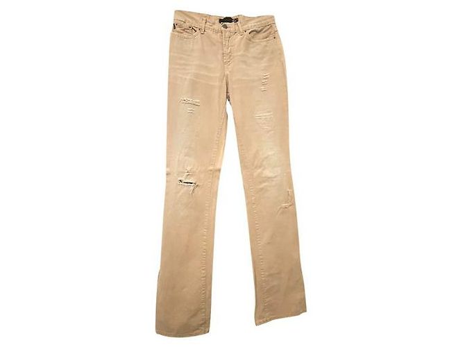 Calça jeans de algodão cor de areia ROBERTO CAVALLI