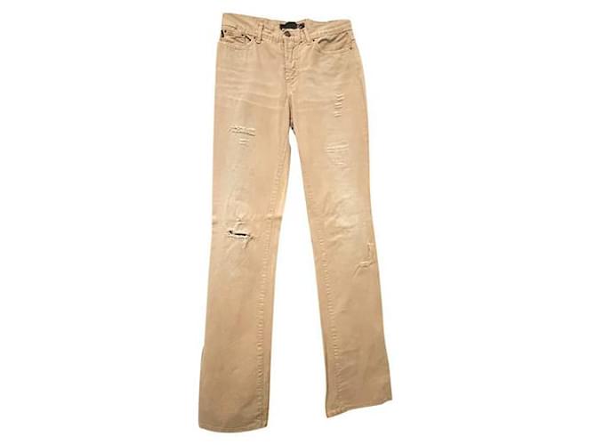 ROBERTO CAVALLI sand-colored cotton jeans trousers  ref.1215893