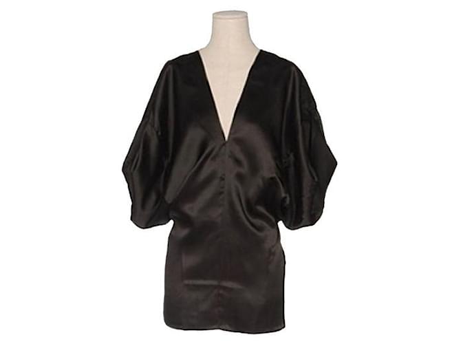GESTUZ mini vestido negro, mangas anchas de kimono talla S Poliéster  ref.1215895
