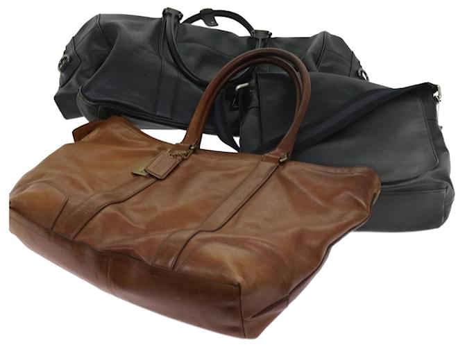 Coach Shoulder Bag Leather 3Set Black Brown Auth ar11280  ref.1215913