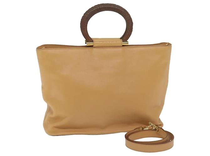 Céline CELINE Hand Bag Leather 2way Beige Brown Auth 63990  ref.1215963