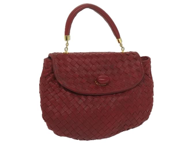Autre Marque BOTTEGAVENETA INTRECCIATO Hand Bag Leather Red Auth bs11455  ref.1216014