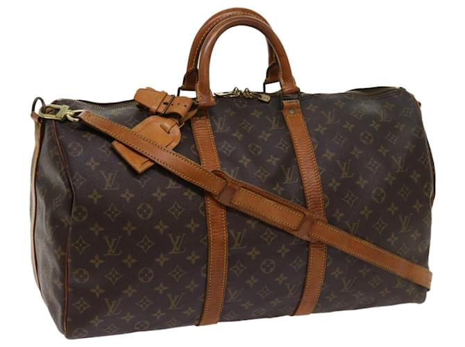 Louis Vuitton Monogram Keepall Bandouliere 50 Boston Bag M41416 LV Auth 62727 Cloth  ref.1216025
