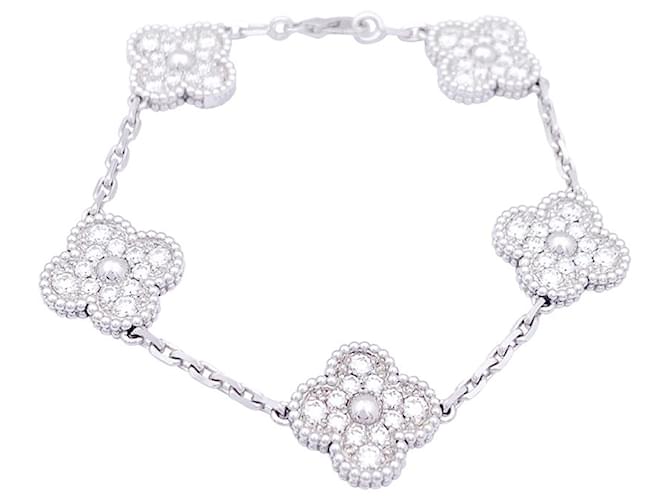 Autre Marque Bracelet Van Cleef & Arpels, "Vintage Alhambra", or blanc, diamants.  ref.1216054