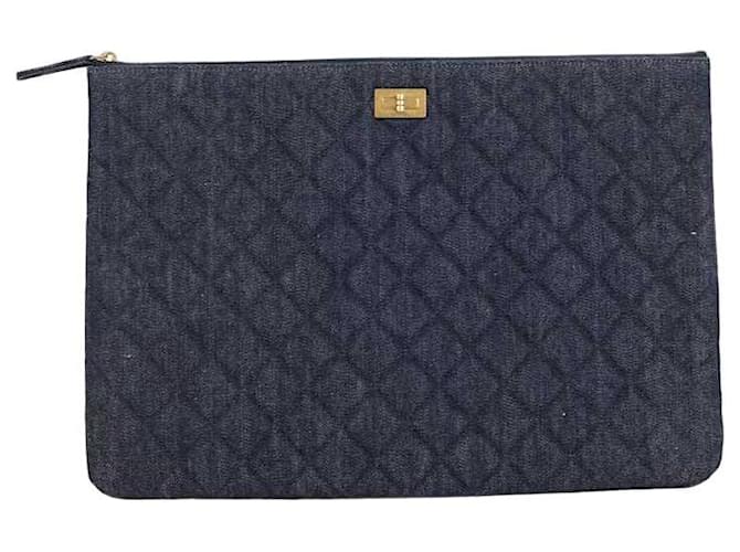 Chanel Bolsa de algodão Azul  ref.1216065