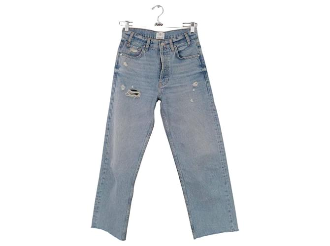 Anine Bing Gerade Jeans aus Baumwolle Blau  ref.1216074