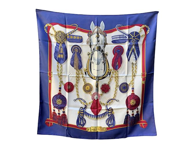 Hermès scarf Blue Silk  ref.1216117
