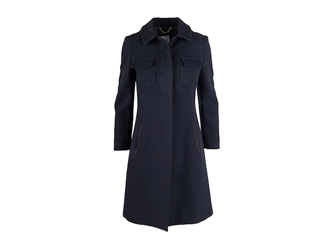 Moschino Coat with Breast Pockets Blue Navy blue Wool  ref.1216145
