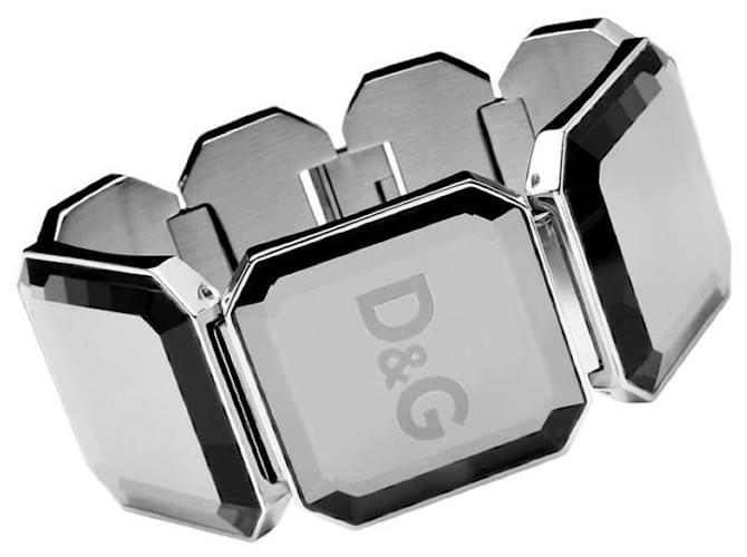 Stunning steel bracelet with DOLCE & GABBANA ì“Lush” DJ crystals0788 Silvery Glass  ref.1216176