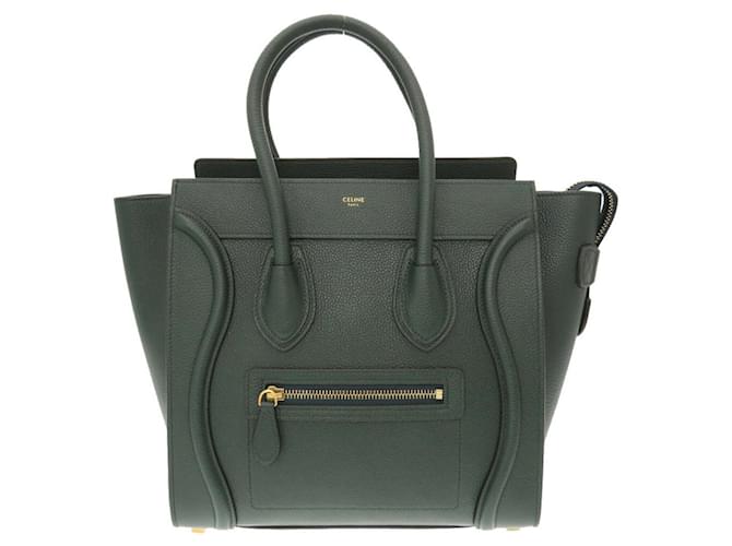 Céline Luggage Green Leather  ref.1216190