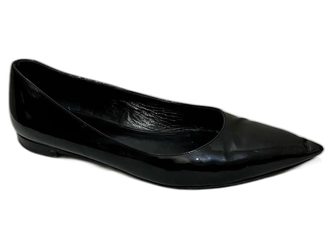 Saint Laurent Paris 10 classic black ballet flats Patent leather  ref.1216198