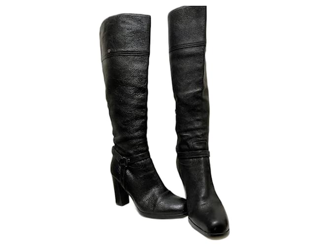 Prada knee high boots from black leather  ref.1216205