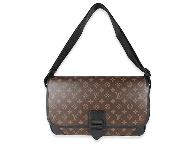 Louis Vuitton-Monogramm Makassar-Leinwand Archy Messenger GM Schwarz  ref.1216211