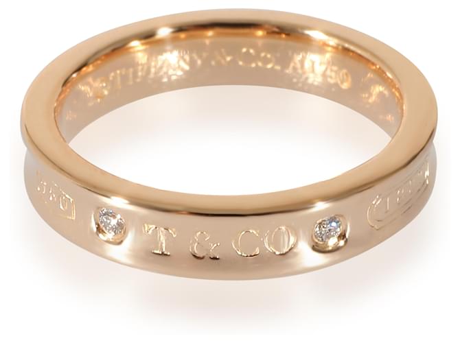 Tiffany & Co TIFFANY Y COMPAÑIA. 1837 Anillo estrecho de diamantes en 18k oro rosa 0.02 por cierto  ref.1216222