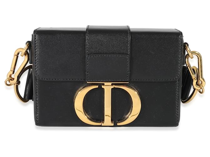 Christian Dior Black Box Kalbsleder 30 Montaigne-Tasche Schwarz  ref.1216230
