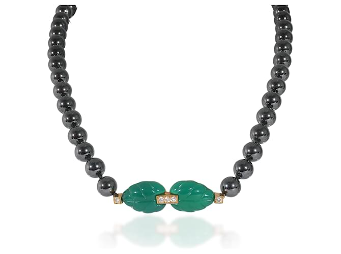 Cartier Patiala Hematite Beads & Diamond Necklace in 18k yellow gold 0.15 ctw  ref.1216232