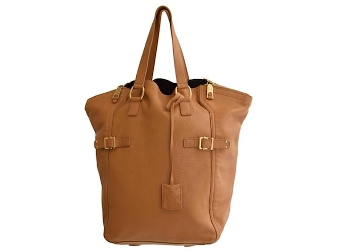 Yves Saint Laurent YSL Tan Brown Leather Large Downtown Tote Handbag Shoulder Camel  ref.1216247