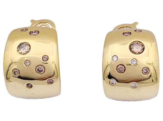 Poiray earrings, Yellow gold, brown diamonds.  ref.1216250