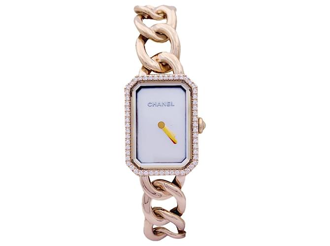 CHANEL WATCH, “First Curb Chain”, Rose gold, diamants. Pink gold  ref.1216253