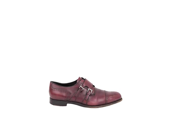 Prada Chaussures à lacets en cuir Bordeaux  ref.1216258