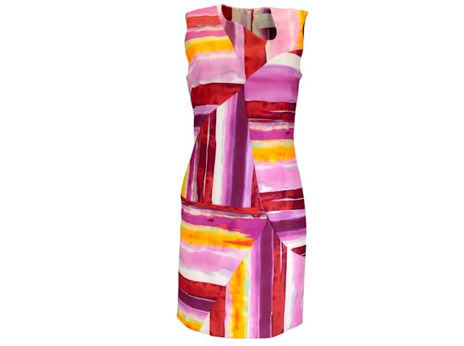 Autre Marque Jeffrey Dodd Magenta / Red Multi Printed Sleeveless Dress Multiple colors Polyester  ref.1216288