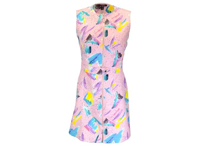 Louis Vuitton Pink Multi Printed Full Zip Cotton Dress  ref.1216302