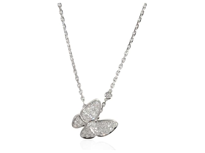 Pingente de diamante com duas borboletas Van Cleef & Arpels em 18K ouro branco 0.88 ctw  ref.1216420