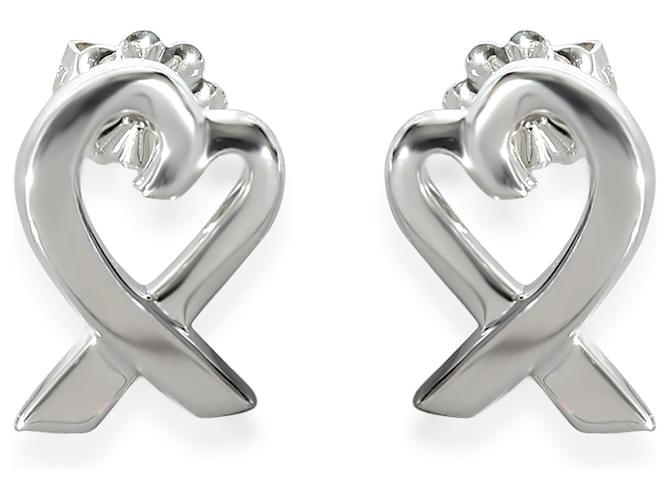 TIFFANY & CO. Paloma Picasso 14 mm Liebevolle Herz-Ohrringe aus Sterlingsilber Geld  ref.1216422