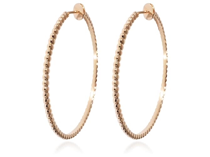Van Cleef & Arpels Large Perlee Hoop Earrings in 18k Rose Gold Pink gold  ref.1216428