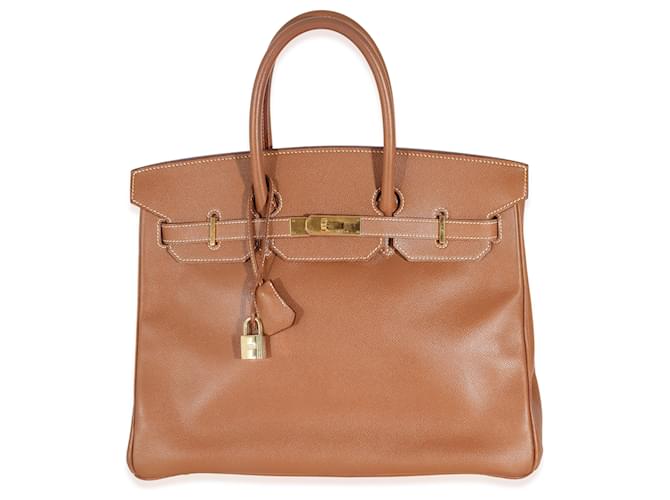 Hermès Birkin Courchevel Or 35 Cuir Marron  ref.1216458