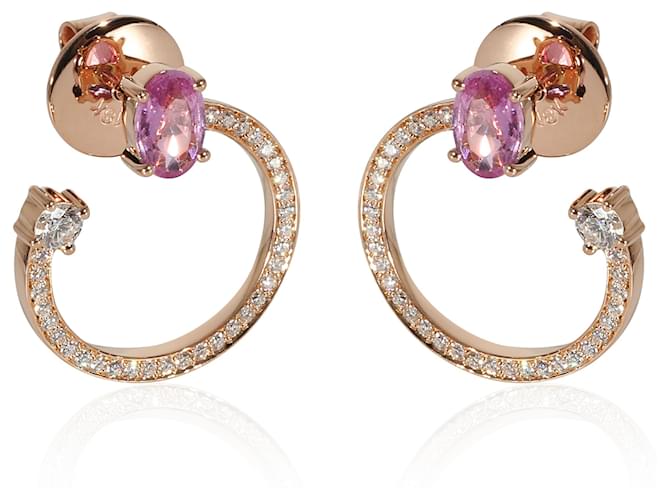 Autre Marque Boucles d'oreilles HUEB Spectrum avec saphir rose et diamants 18k or rose 0.39 ctw  ref.1216493