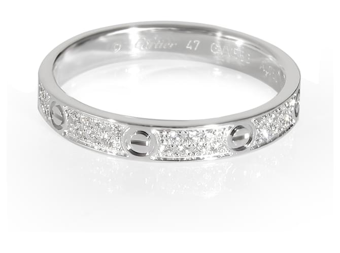 Alianza de boda Cartier Love con diamantes en 18K oro blanco 0.19 por cierto  ref.1216505