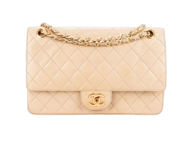 Chanel Quilted Lambskin 24K Gold Double Flap Bag Cloth  ref.1216521