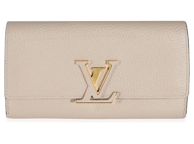 Louis Vuitton Pebble Taurillon Capucines Wallet Beige Leather  ref.1216529