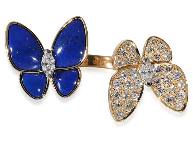 Van Cleef & Arpels Butterfly Ring with Lapis Lazuli & Diamonds 18K Gold 0.99 ctw Yellow gold  ref.1216541