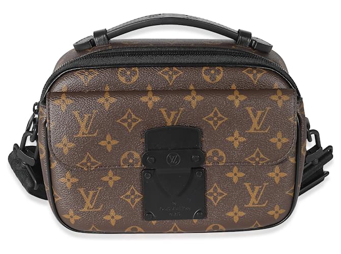 Louis Vuitton Monogram Macassar Canvas S Lock Messenger Brown Black Cloth  ref.1216563